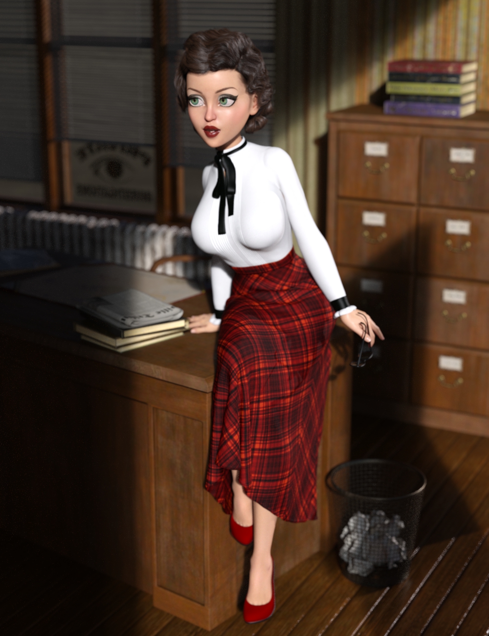 dForce Schoolmarm Outfit for Genesis 8 Female (s) by: Aave Nainen, 3D Models by Daz 3D