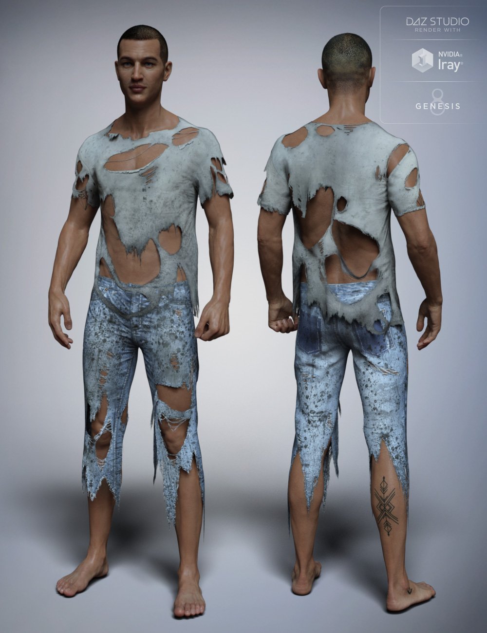 Dforce Torn Clothes For Genesis 8 Males Daz 3d