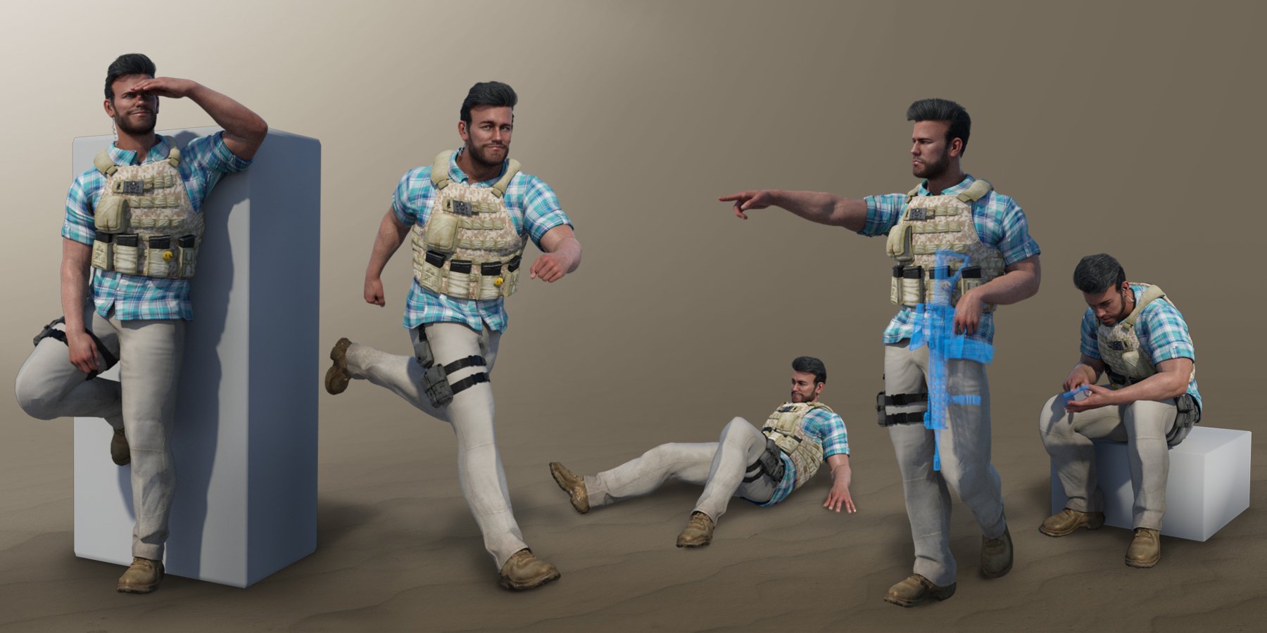 Action Poses for Dain 8 and Genesis 8 Male(s) by: , 3D Models by Daz 3D
