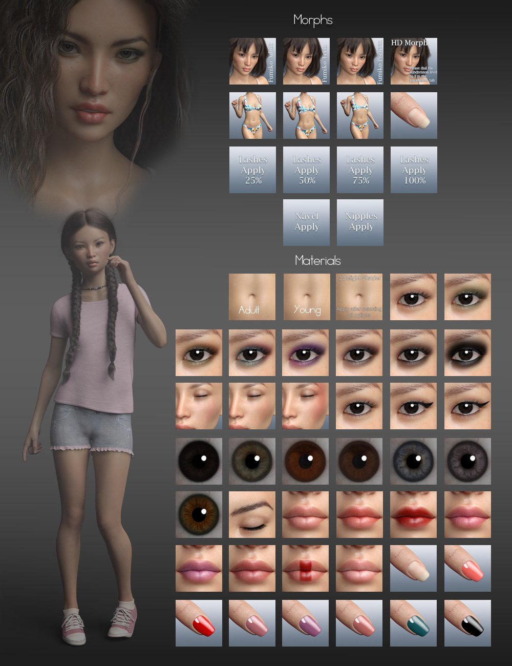 P3D Fumiko for Genesis 8 Female P3D Fumiko for Genesis 8 Female by: P3Design, 3D Models by Daz 3D