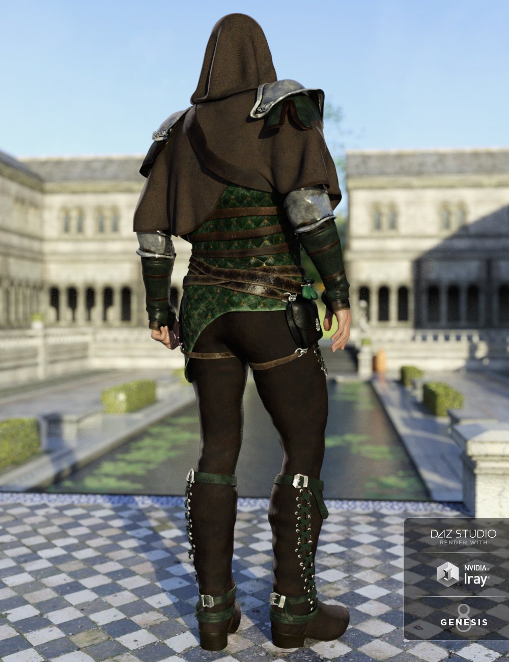 Raven Guild Assassin Outfit for Genesis 8 Male(s) by: Anna BenjaminBarbara Brundon, 3D Models by Daz 3D