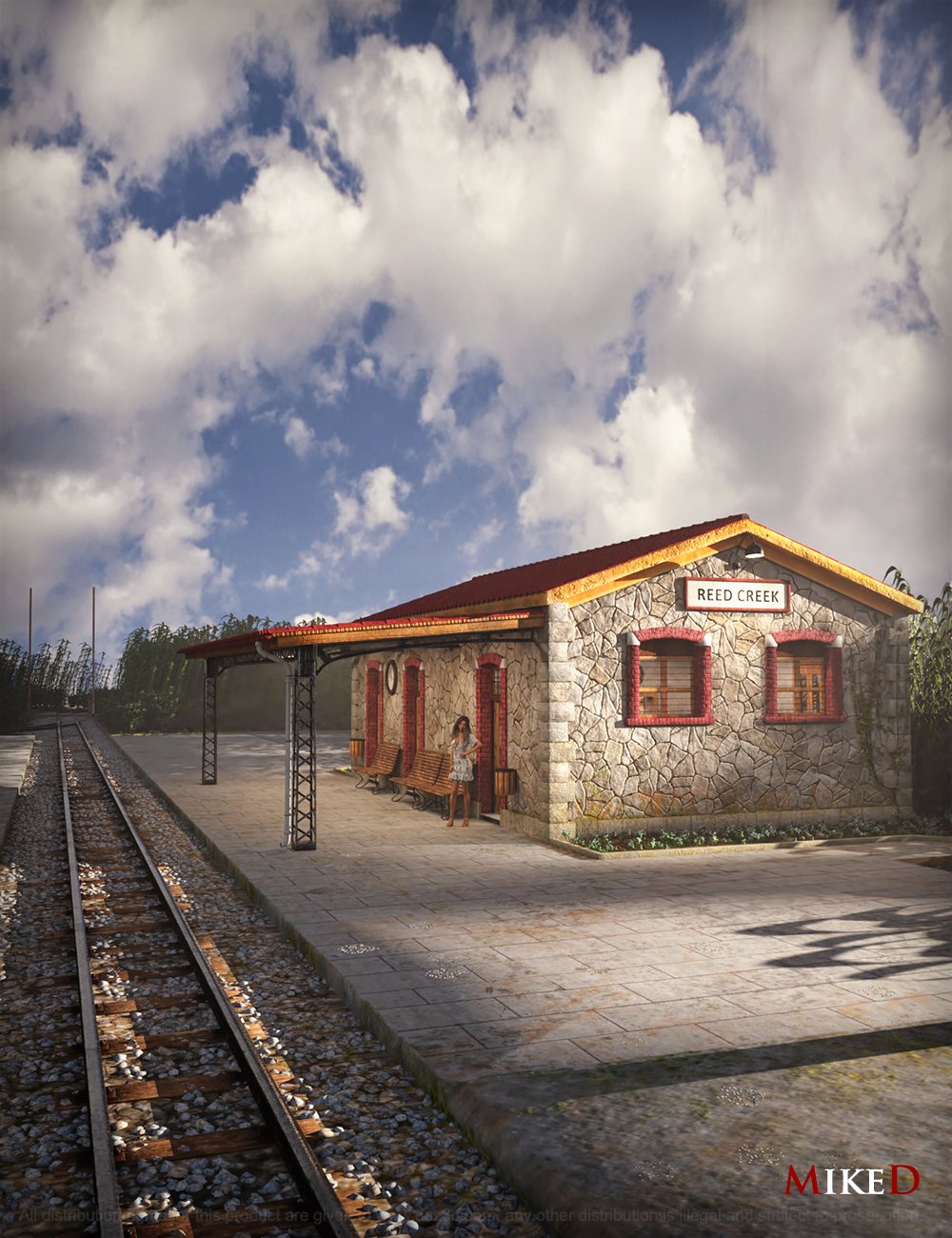 MD Traditional Train Station by: MikeD, 3D Models by Daz 3D