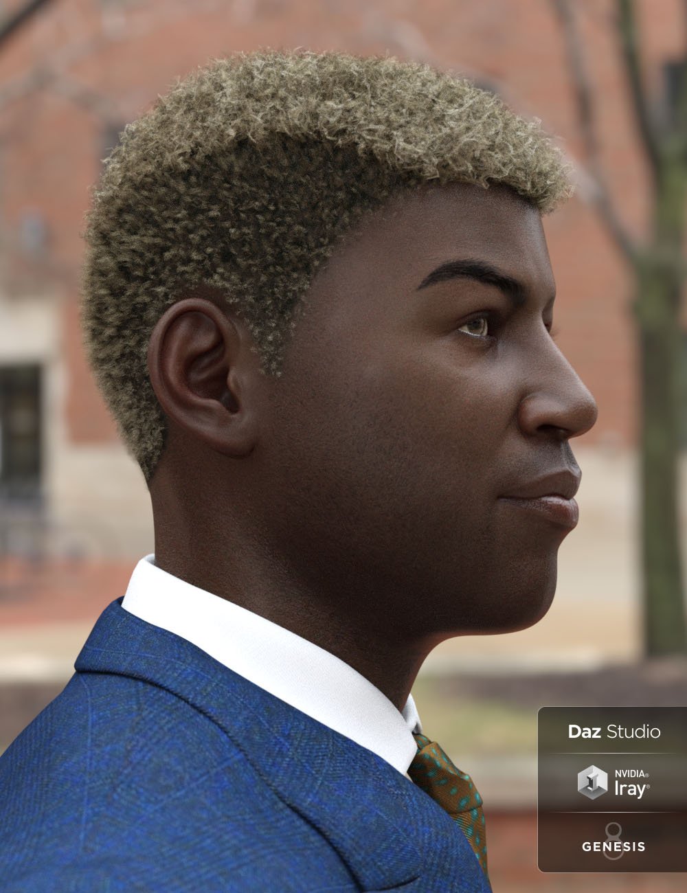 Theo Hair for Genesis 8 and Genesis 3 Male(s) by: 3DCelebrity, 3D Models by Daz 3D