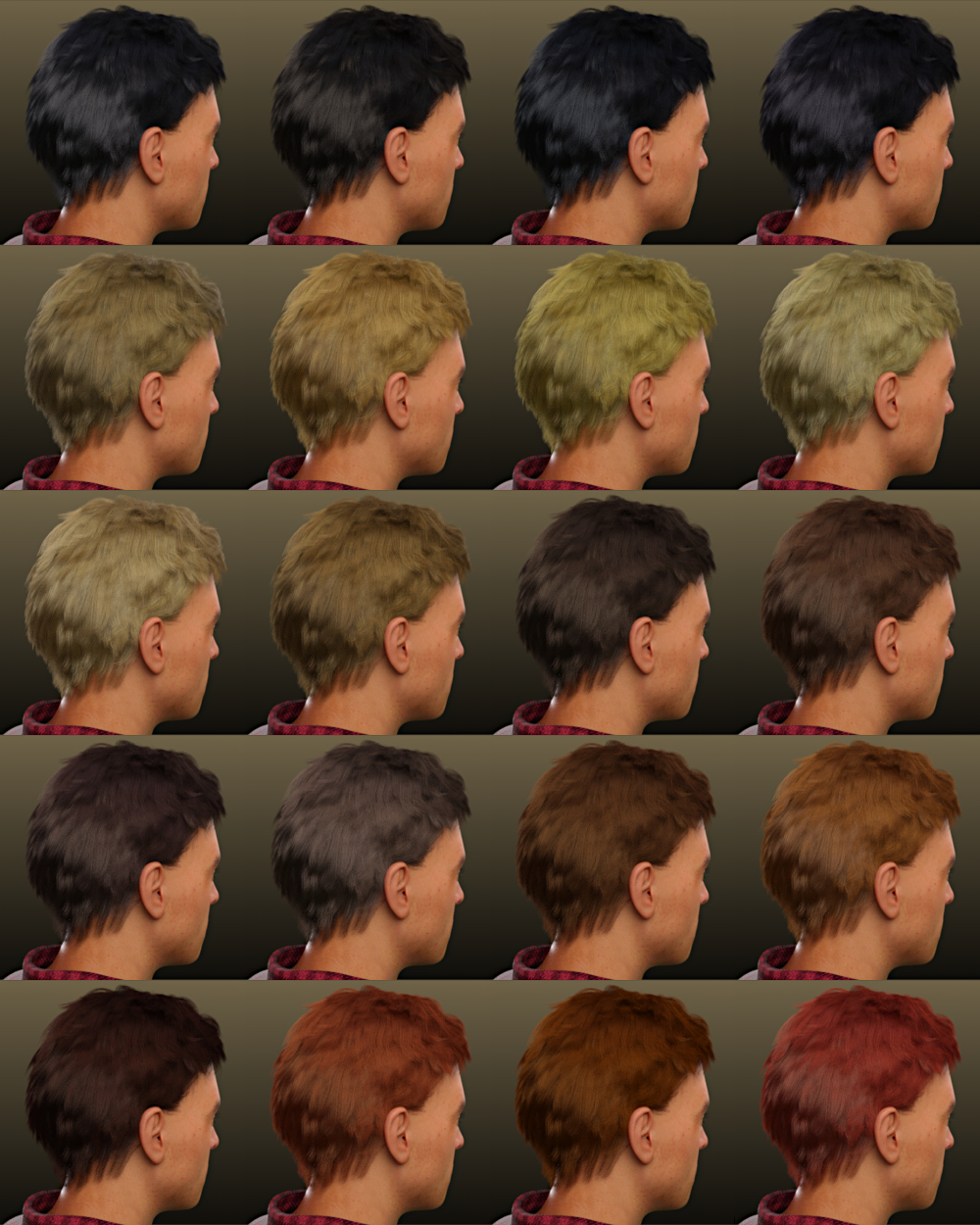 dForce Dion Hair for Genesis 8 & 3 Male(s) by: Toyen, 3D Models by Daz 3D
