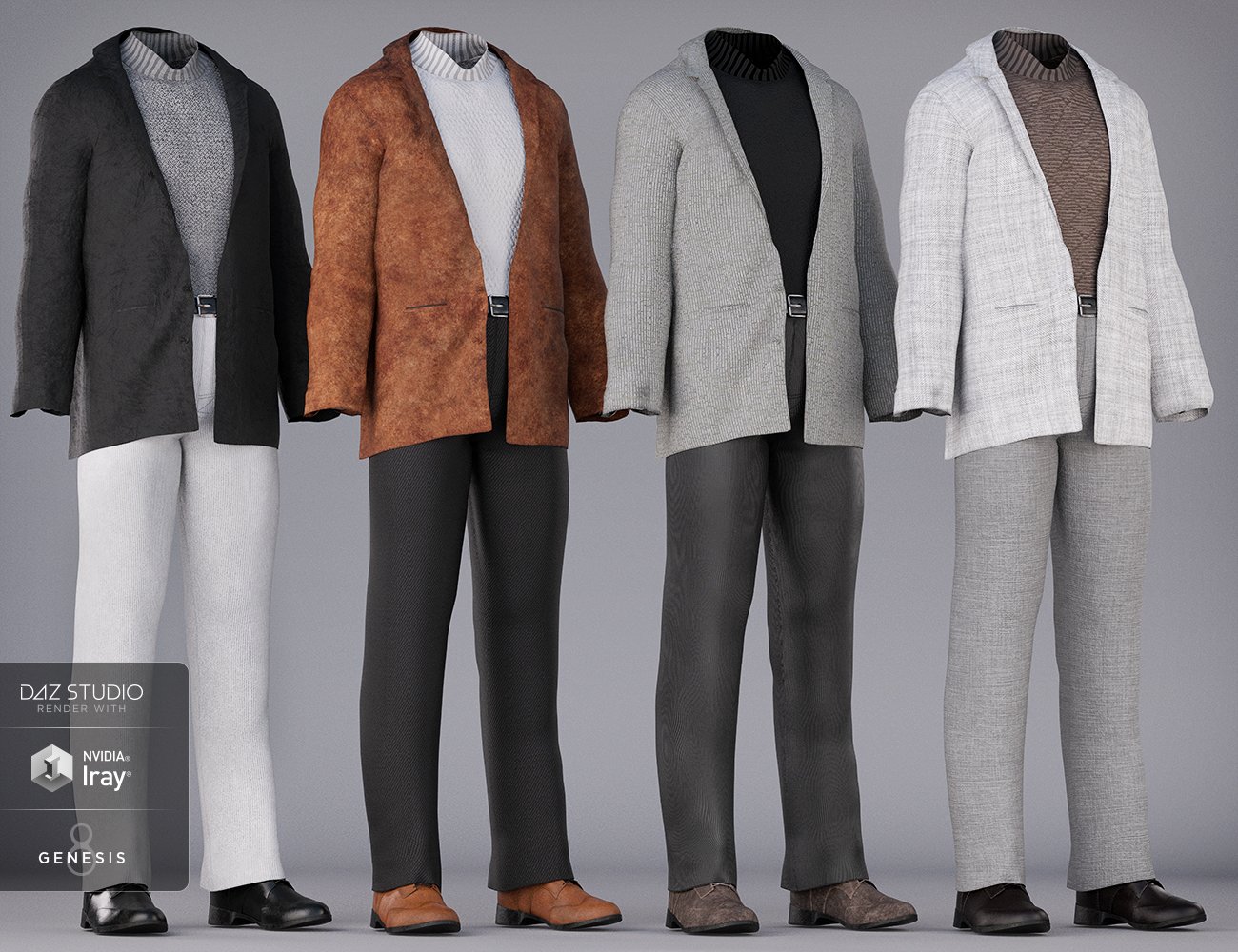 dForce Hudson Outfit Textures by: Moonscape GraphicsSade, 3D Models by Daz 3D
