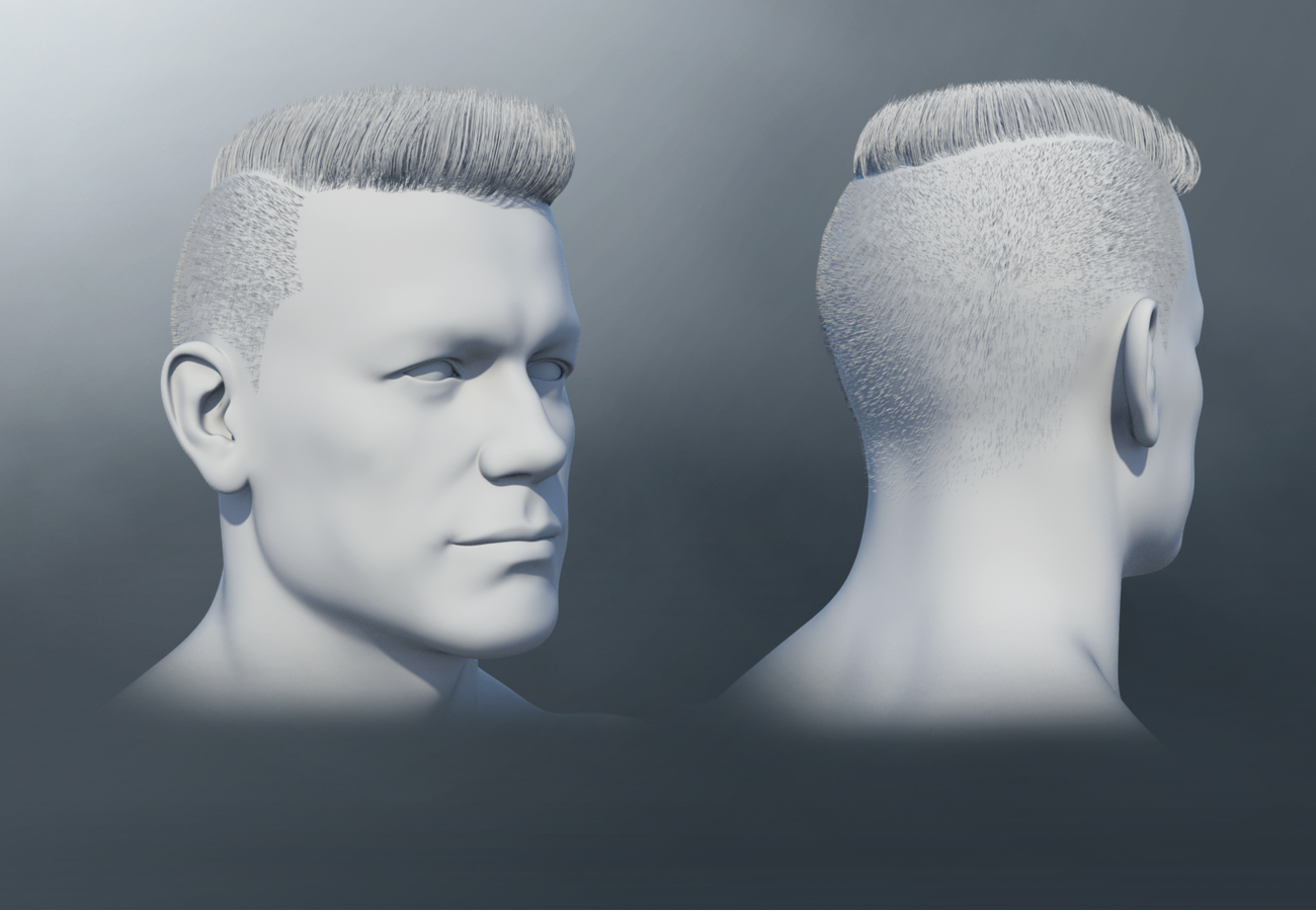 Military Cut Style dForce Hair for Dain 8 and Genesis 8 Male(s) by: , 3D Models by Daz 3D
