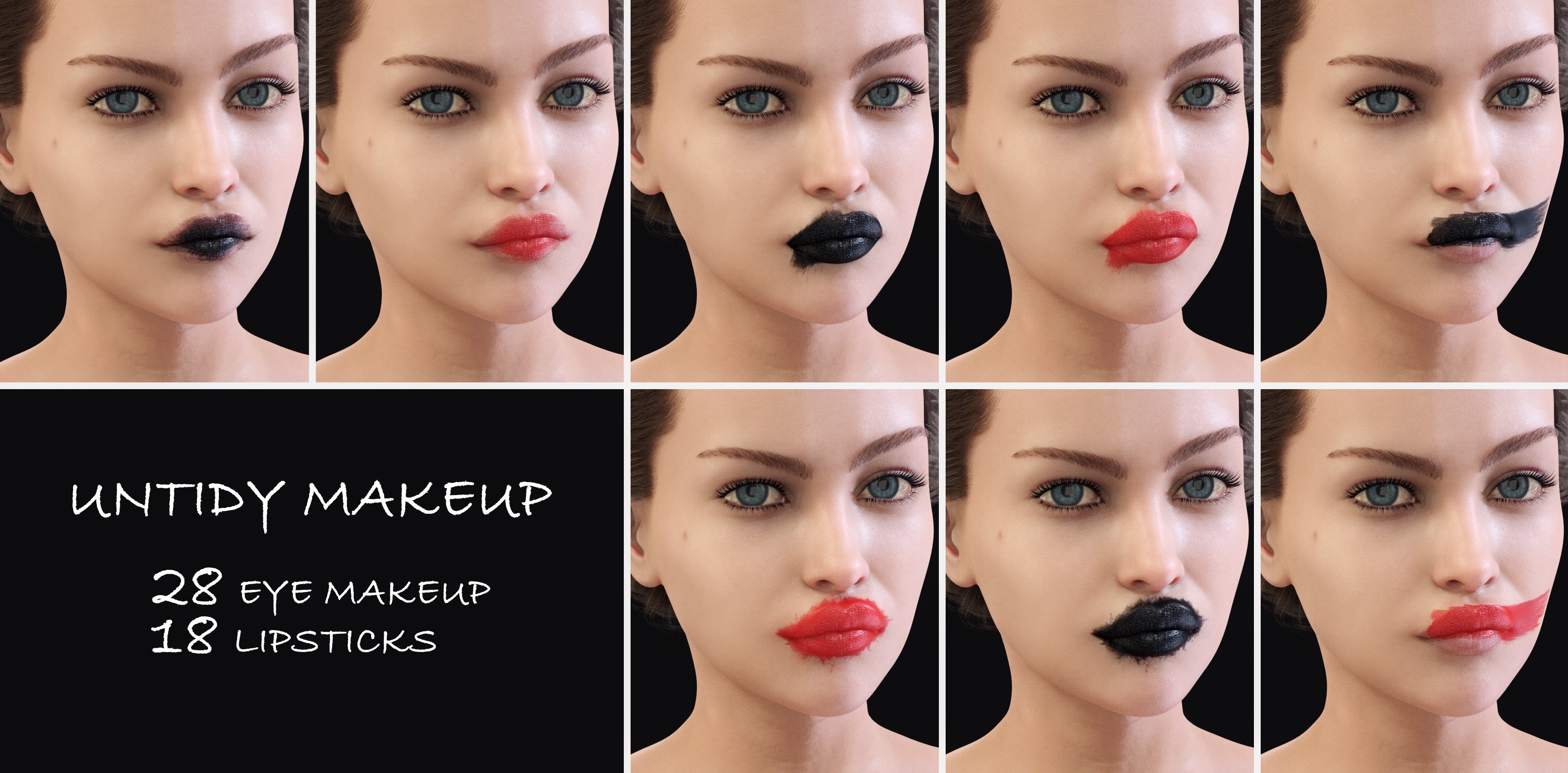 Untidy Make-up for Genesis 8 Female Untidy Make-up for Genesis 8 Female by: Neikdian, 3D Models by Daz 3D