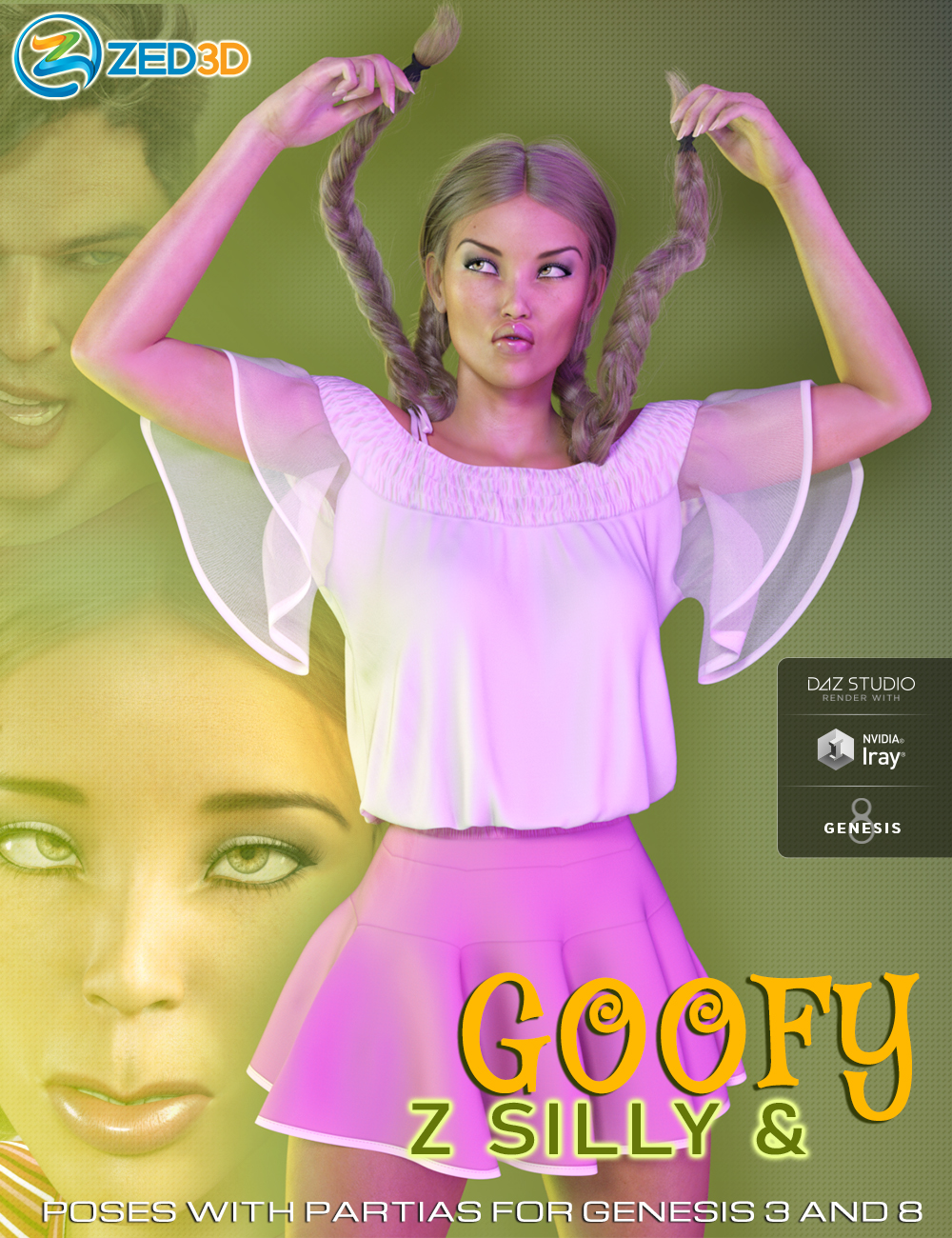 Z Silly and Goofy Pose Mega Set by: Zeddicuss, 3D Models by Daz 3D