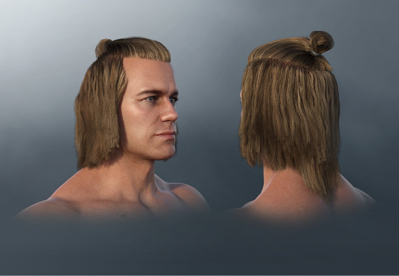 Samurai Style Hair for Dain 8 and Genesis 8 Male(s) | Daz 3D