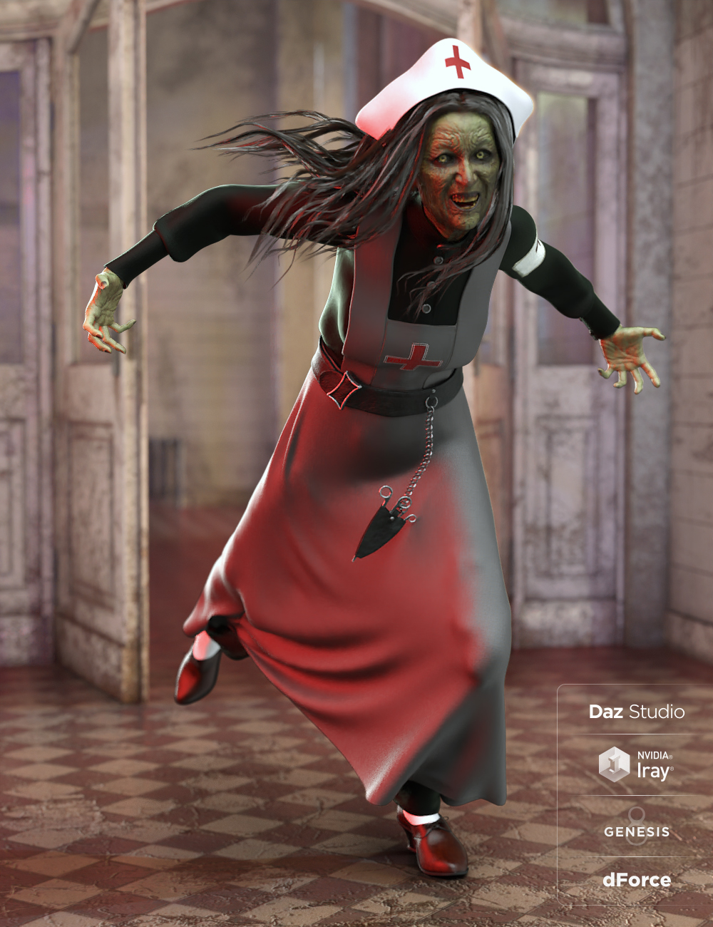 dForce Vintage Nurse: Nightingale dForce Vintage Nurse: Nightingale by: Moonscape GraphicsSade, 3D Models by Daz 3D