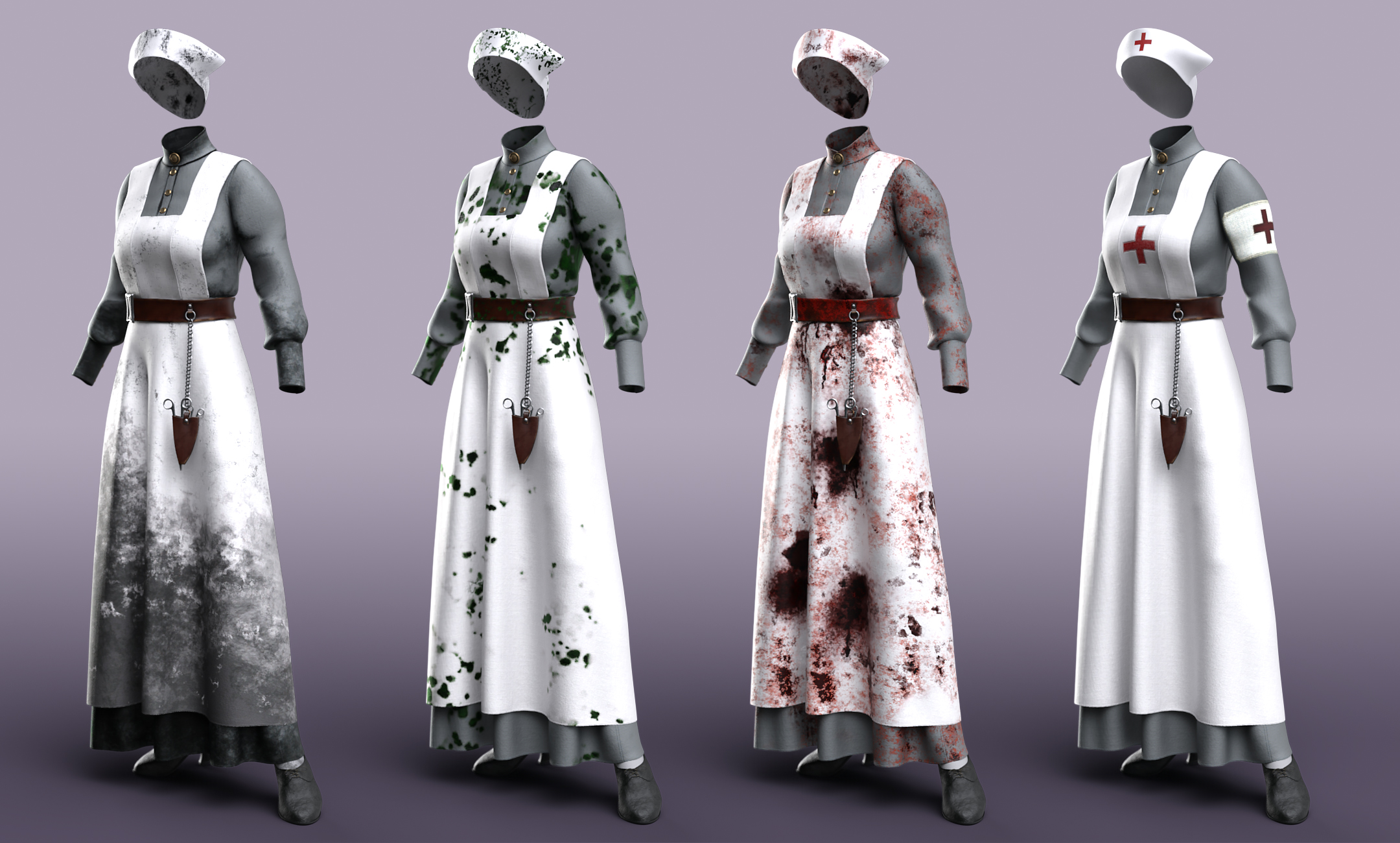 dForce Vintage Nurse: Nightingale by: Moonscape GraphicsSade, 3D Models by Daz 3D