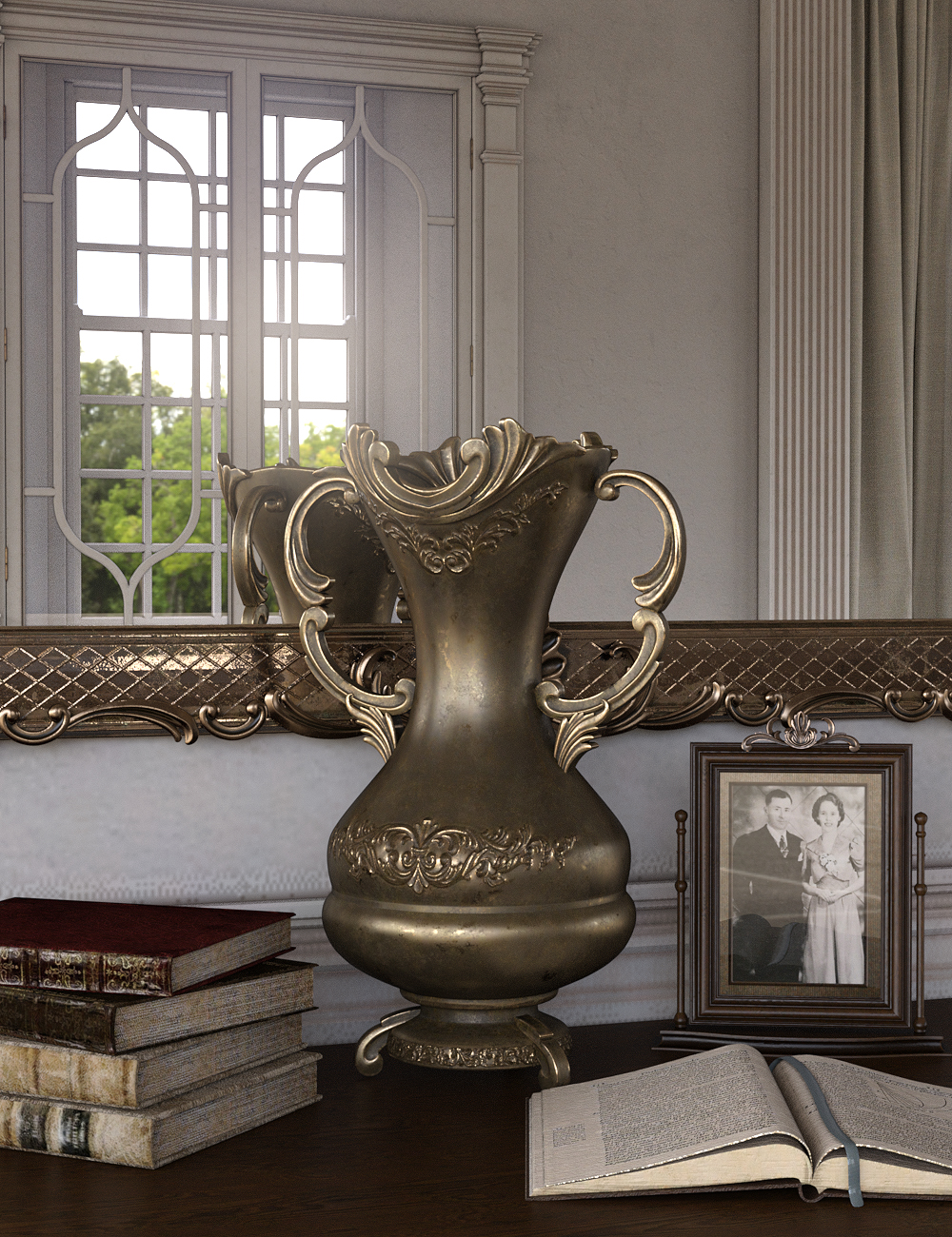 Rococo Vases Iray by: LaurieS, 3D Models by Daz 3D