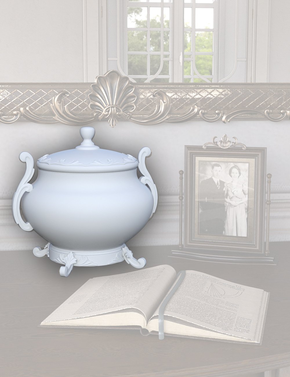 Rococo Vases Iray by: LaurieS, 3D Models by Daz 3D