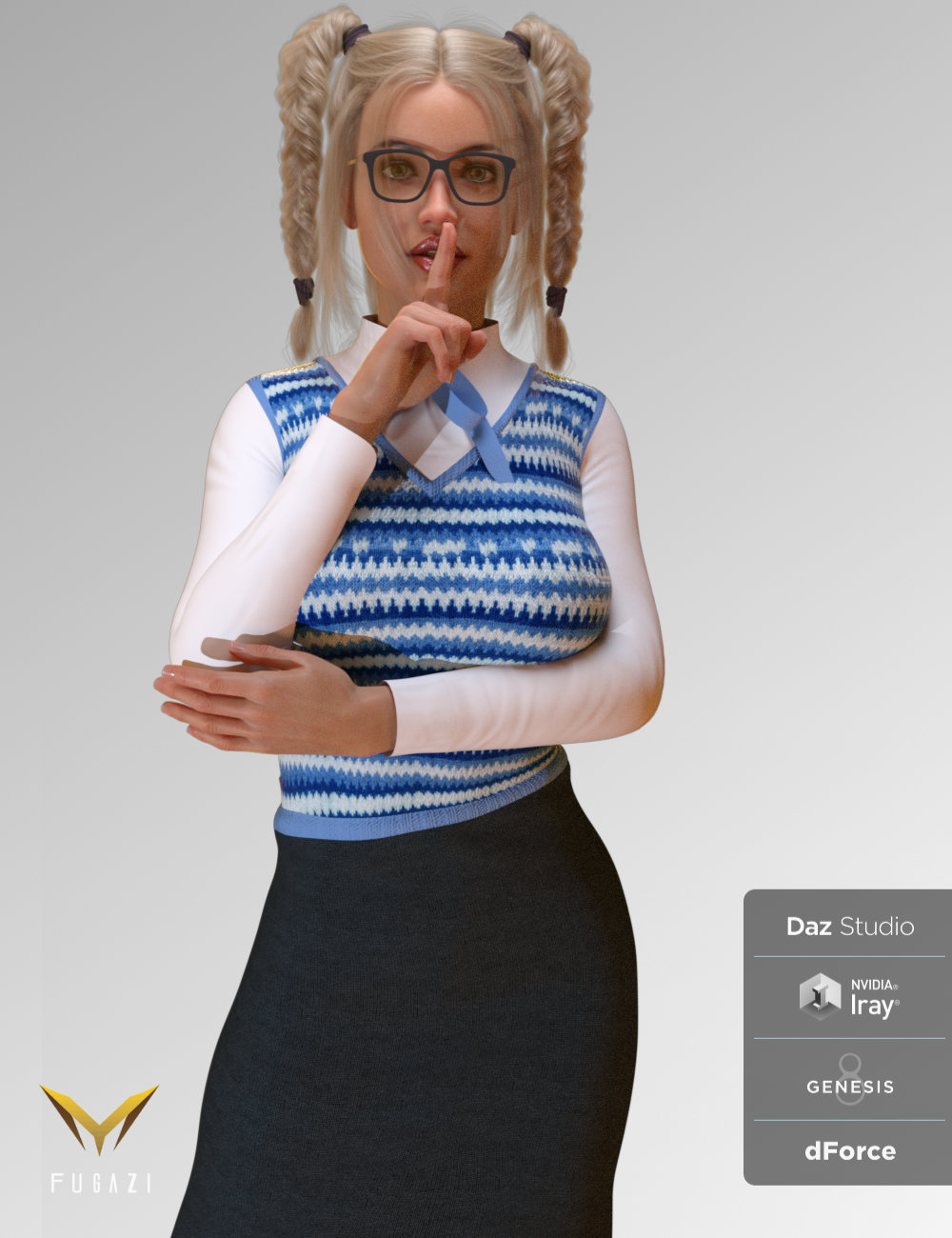 FG dForce Librarian Outfit for Genesis 8 Female(s)