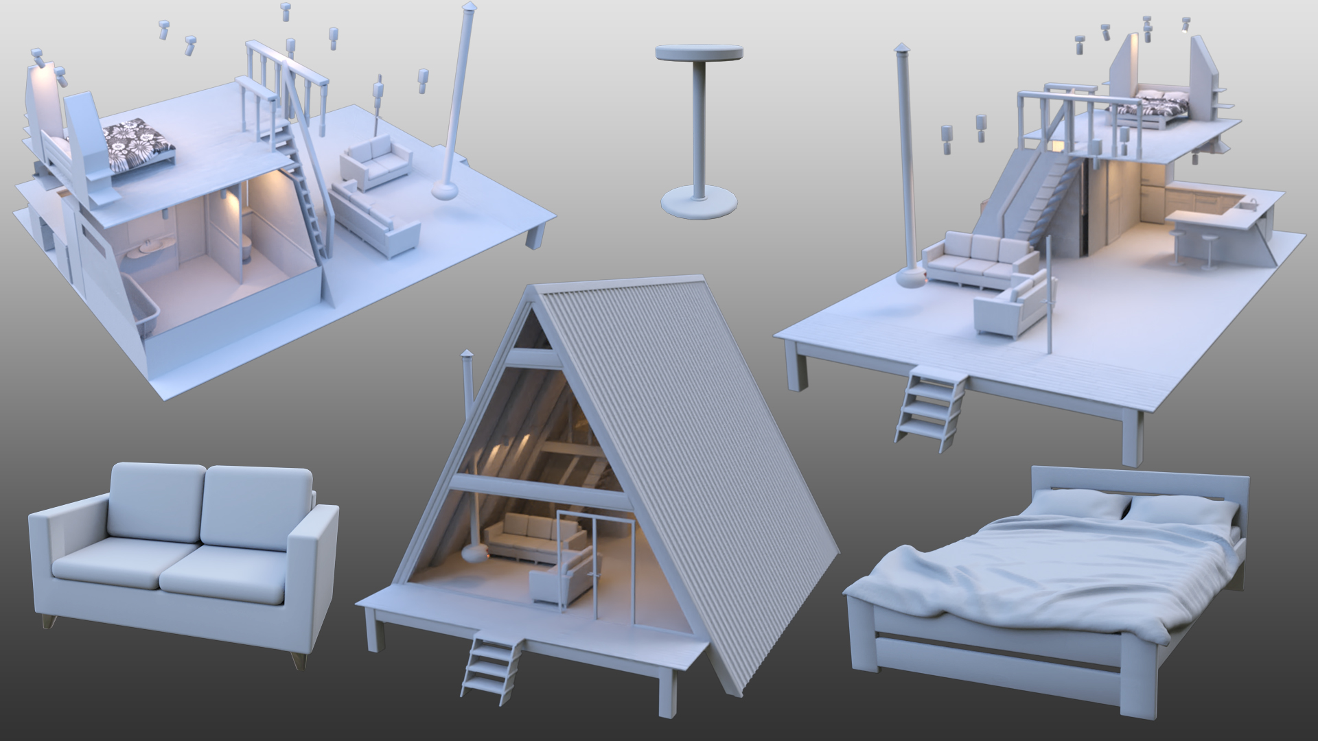A-Frame Cabin by: RavenLoor, 3D Models by Daz 3D
