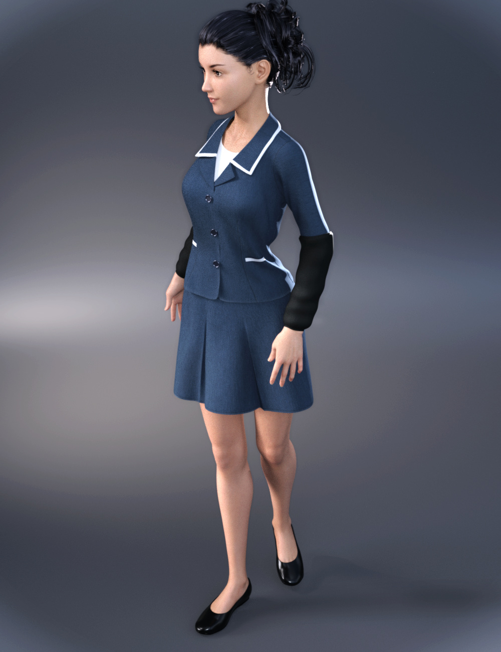 dForce Retro Office Outfit for Genesis 8 Female(s) by: tentman, 3D Models by Daz 3D