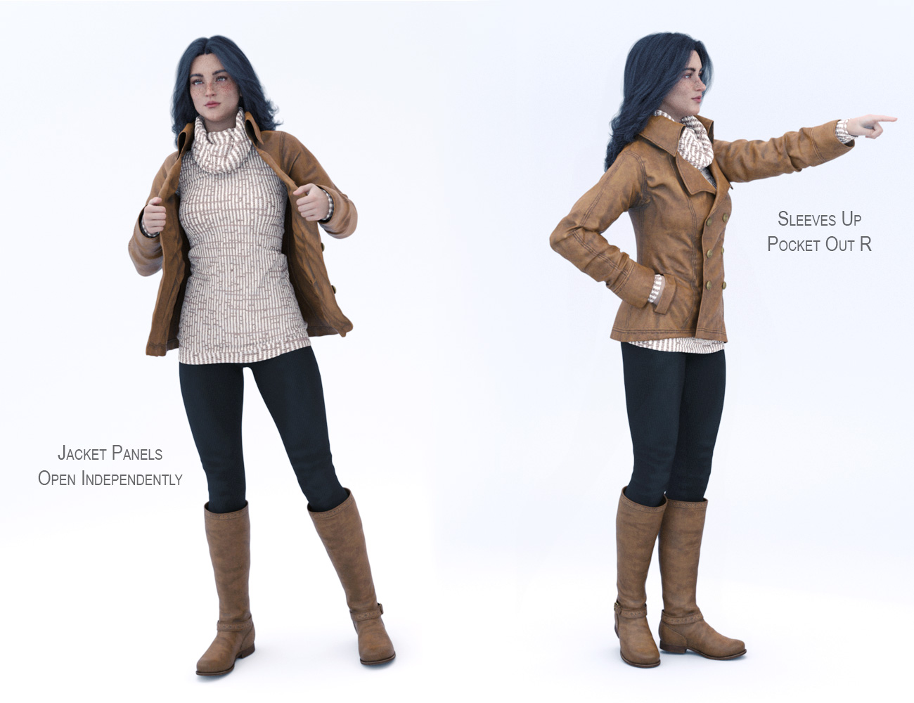 dForce Winter Trendy Outfit for Genesis 8 Female(s) by: Hypertaf, 3D Models by Daz 3D