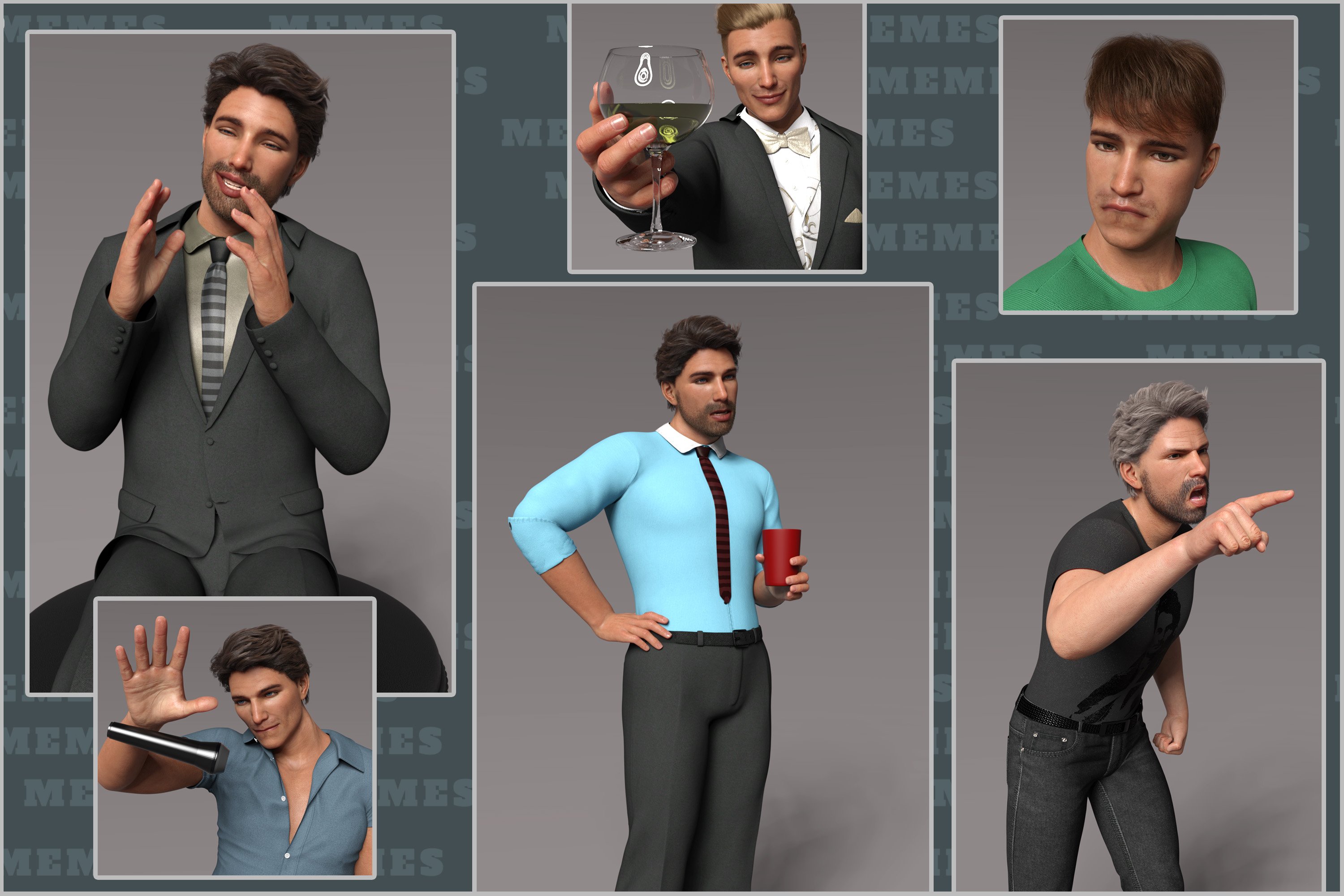 Z Memes Poses and Expressions Z Memes Poses and Expressions by: Zeddicuss, 3D Models by Daz 3D