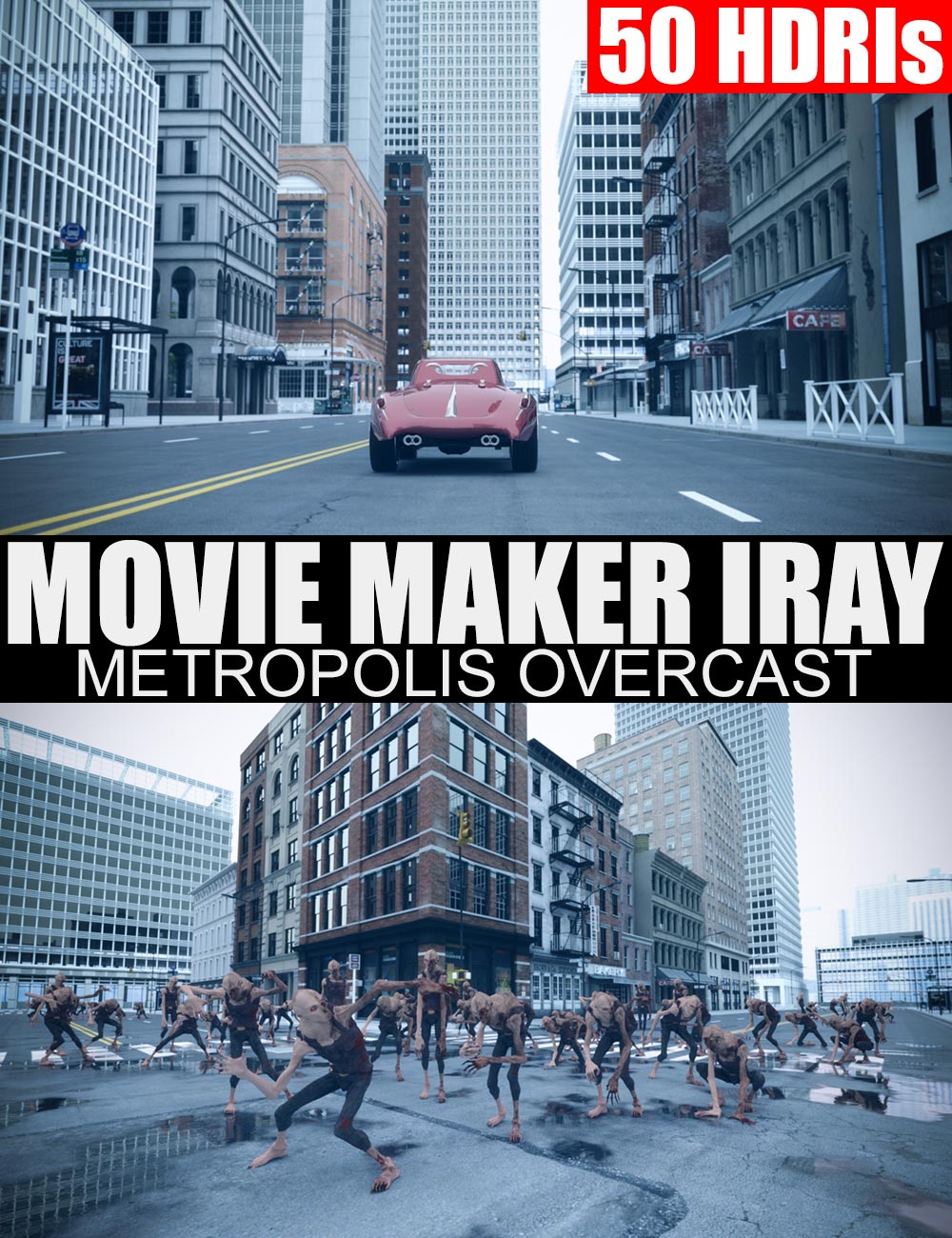 50 HDRIs - Movie Maker Iray - Metropolis Overcast by: Dreamlight, 3D Models by Daz 3D