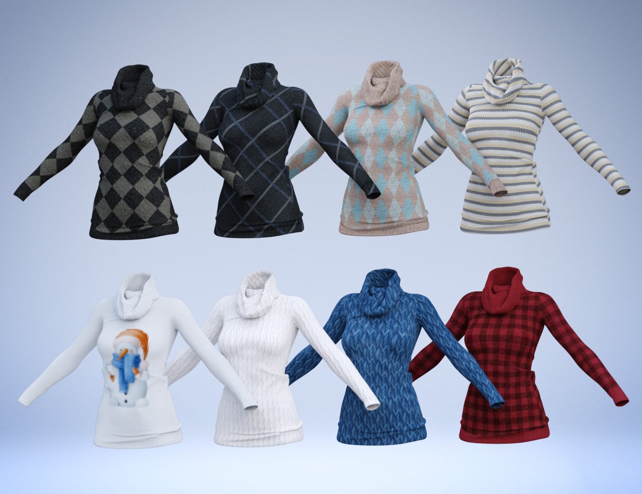 dForce Winter Trendy Outfit Add-On by: Hypertaf, 3D Models by Daz 3D