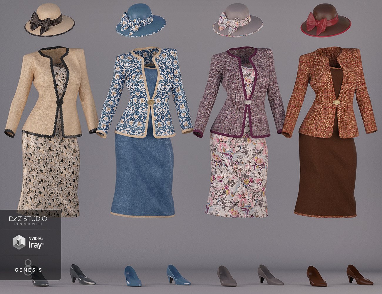 dForce Sunday Best Outfit Textures dForce Sunday Best Outfit Textures by: Anna Benjamin, 3D Models by Daz 3D