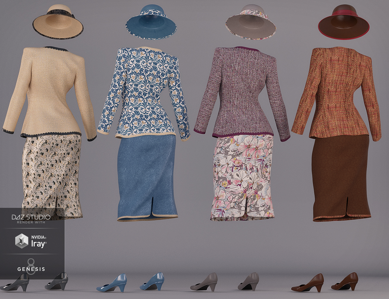 dForce Sunday Best Outfit Textures by: Anna Benjamin, 3D Models by Daz 3D