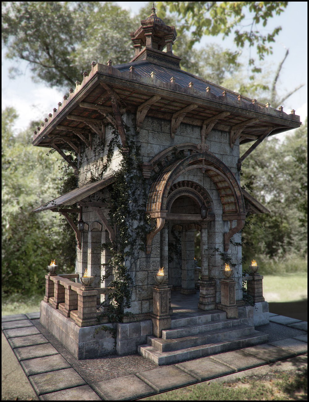 Pavilion of Montchanin Fallen Iray Addon by: Jack Tomalin, 3D Models by Daz 3D