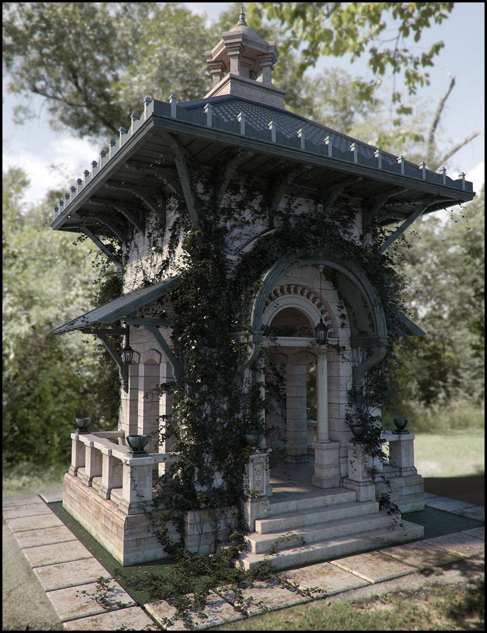 Pavilion of Montchanin Fallen Iray Addon by: Jack Tomalin, 3D Models by Daz 3D