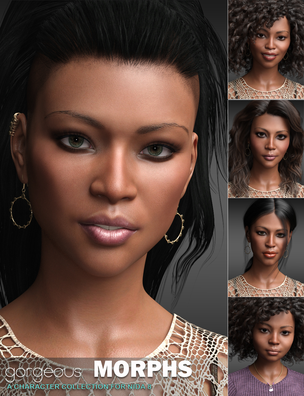 Gorgeous Morphs for Nida 8 by: P3Design, 3D Models by Daz 3D