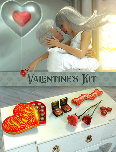 Valentine's Kit for Genesis 3 & 8 by: FenixPhoenixEsid, 3D Models by Daz 3D