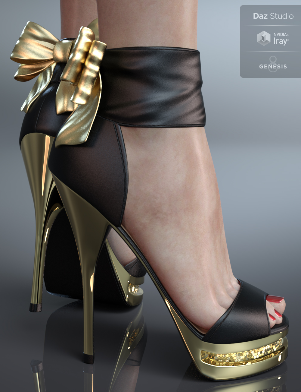 Party Shoes for Genesis 8 Female(s) by: Nikisatez, 3D Models by Daz 3D