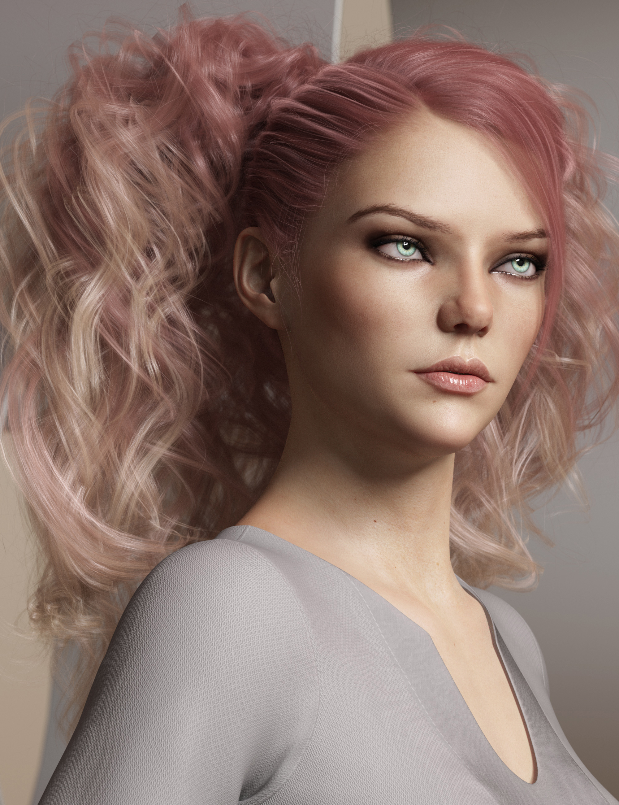 Texture Expansion for Surrounding Curls Hair by: outoftouch, 3D Models by Daz 3D