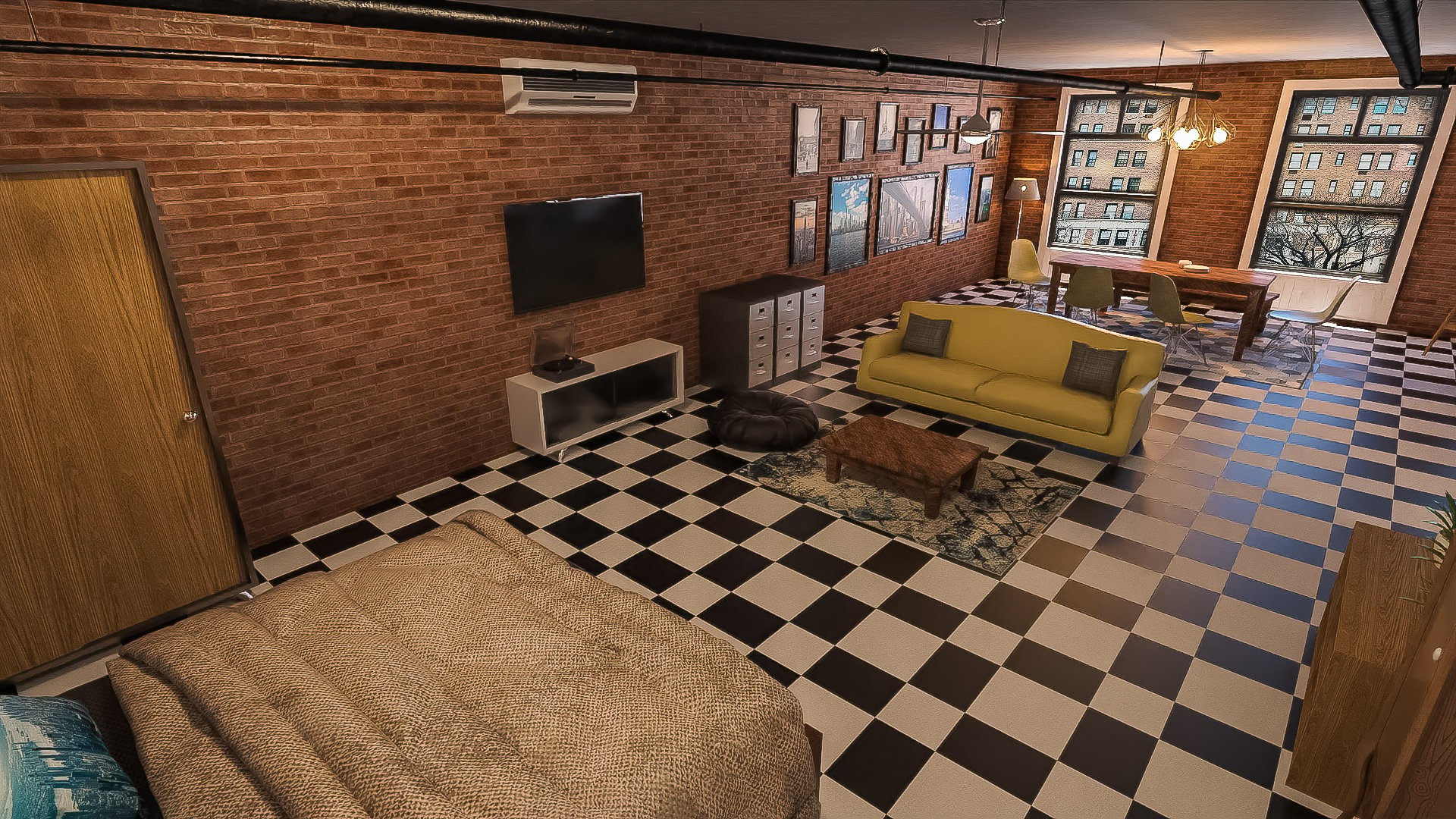 Downtown NY Living Room by: clacydarch3d, 3D Models by Daz 3D