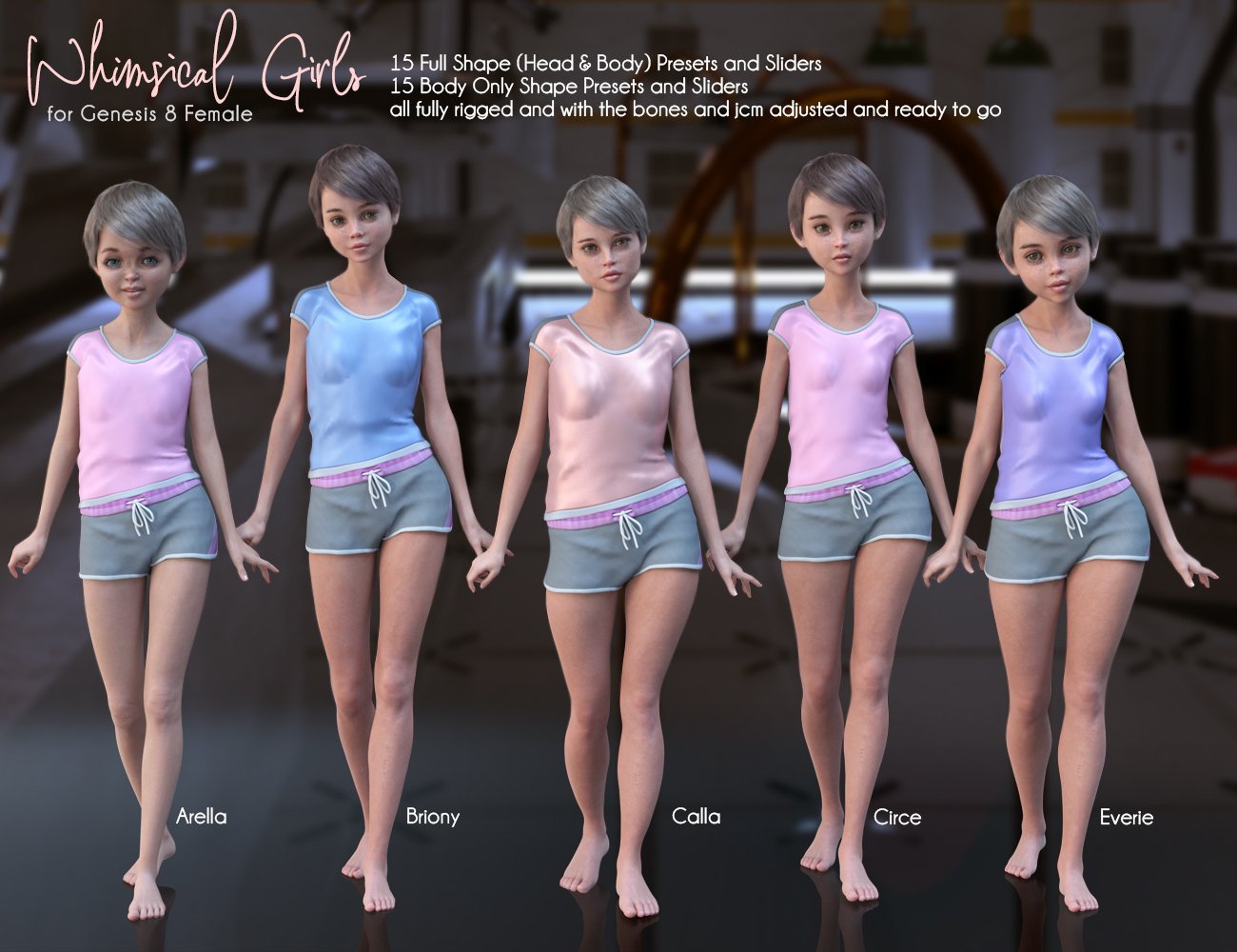 Whimsical Girls for Genesis 8 Female Whimsical Girls for Genesis 8 Female by: Pixelunashadownet, 3D Models by Daz 3D