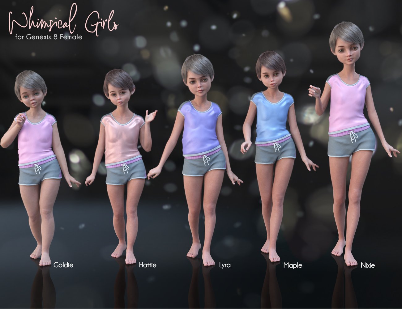 Whimsical Girls for Genesis 8 Female by: Pixelunashadownet, 3D Models by Daz 3D