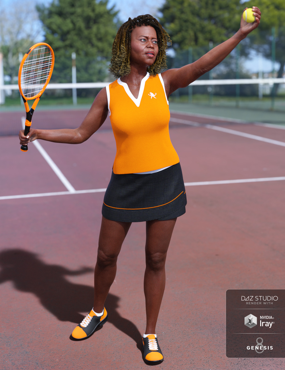 dForce Tennis Outfit Textures by: 3D-GHDesignSade, 3D Models by Daz 3D