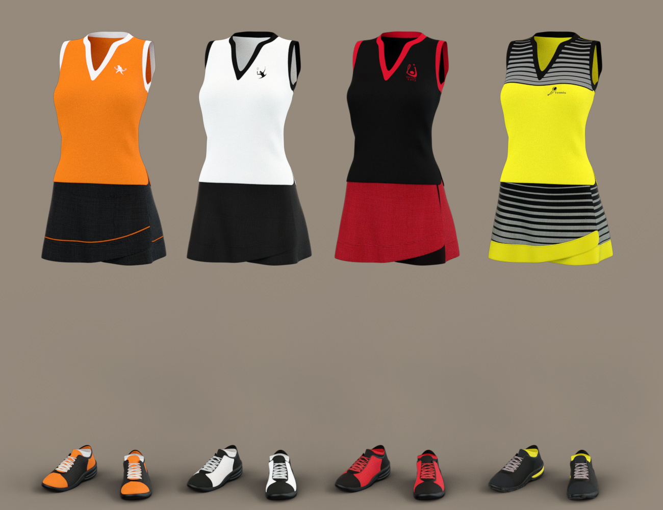 dForce Tennis Outfit Textures by: 3D-GHDesignSade, 3D Models by Daz 3D