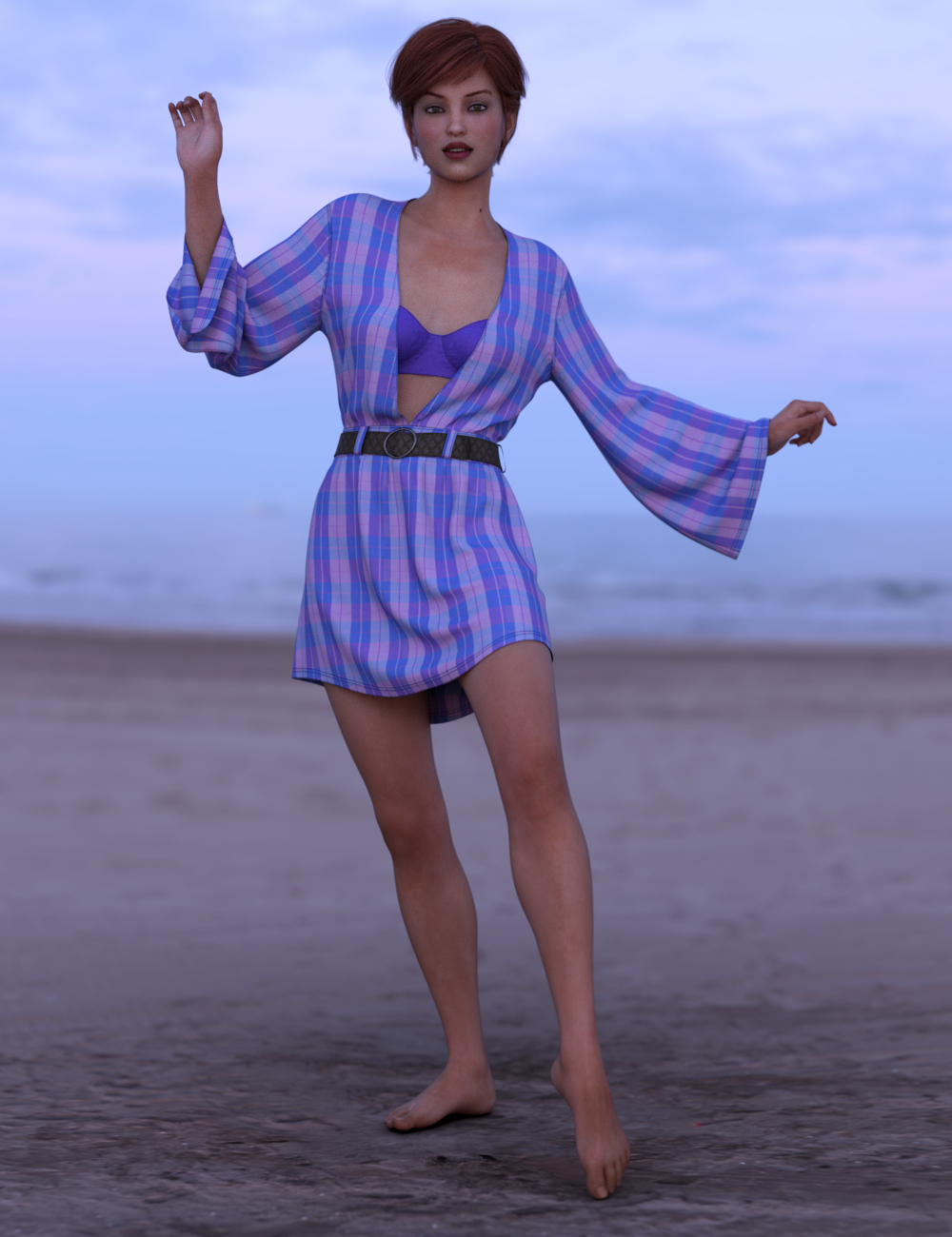 dForce Malibu Heat Outfit for Genesis 8 Female(s) by: Leviathan, 3D Models by Daz 3D