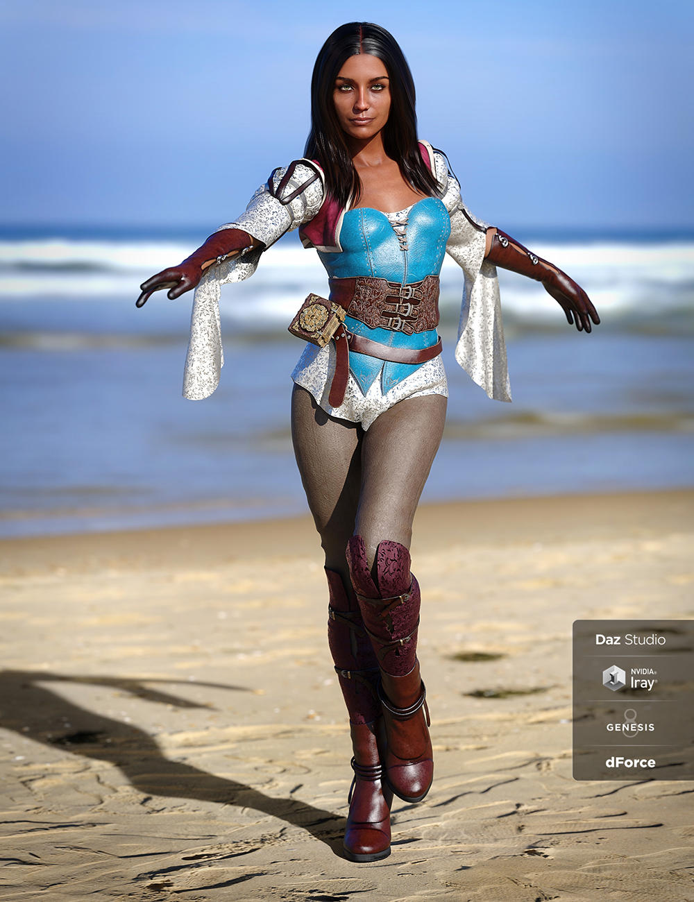dForce Sparrows Mage Outfit for Genesis 8 Female(s) by: Barbara BrundonMoonscape GraphicsSade, 3D Models by Daz 3D