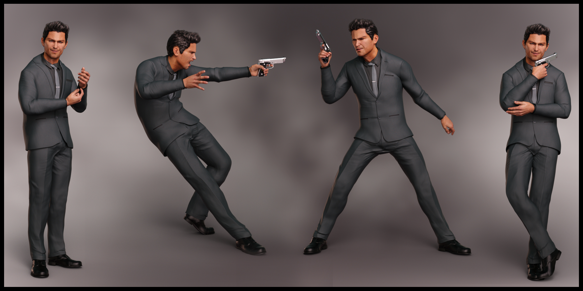 Spy Guy Poses for Jonathan 8 and Genesis 8 Male by: lunchlady, 3D Models by Daz 3D