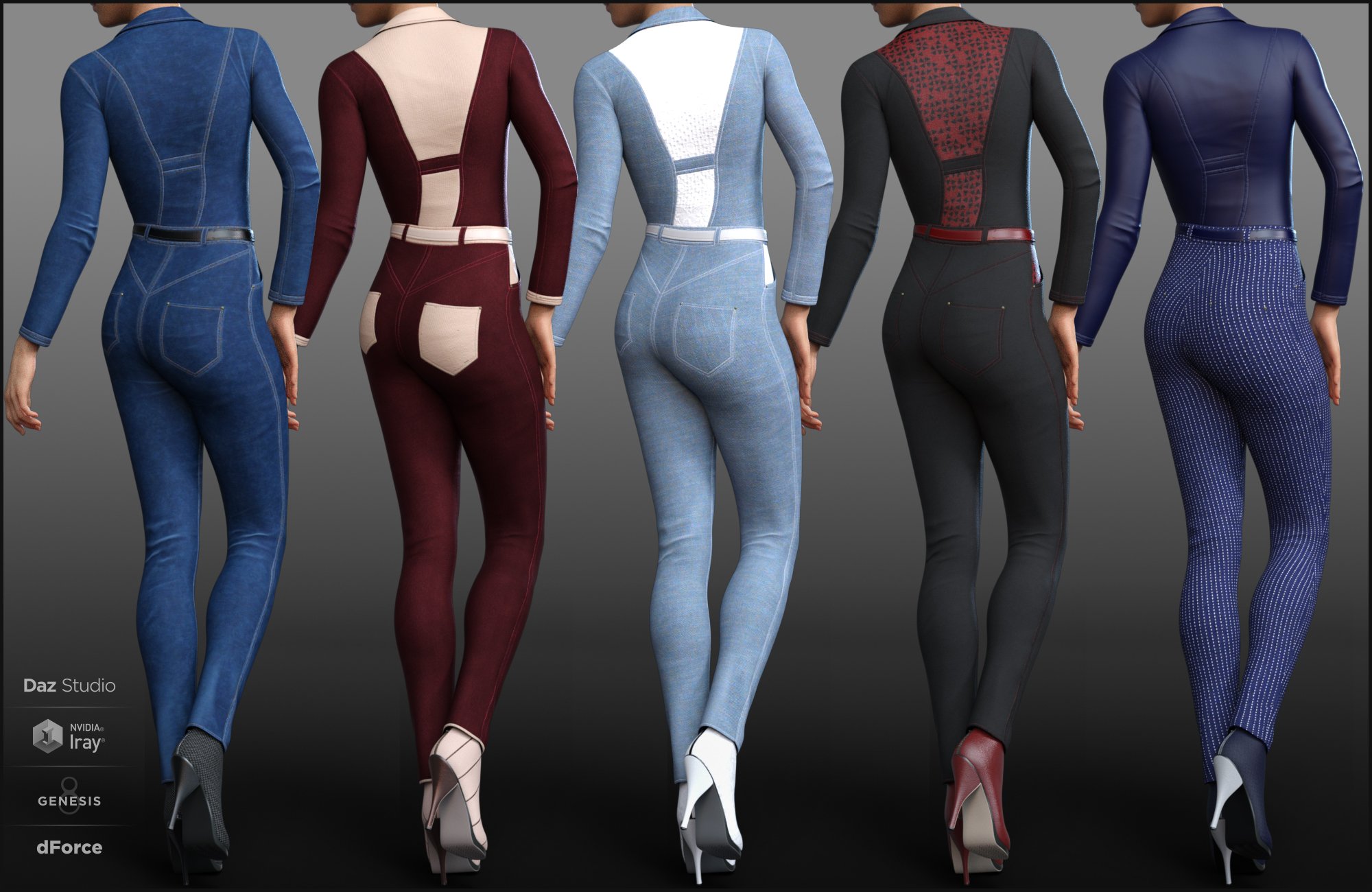 dForce Mod Jumpsuit Outfit for Genesis 8 Female(s) | Daz 3D