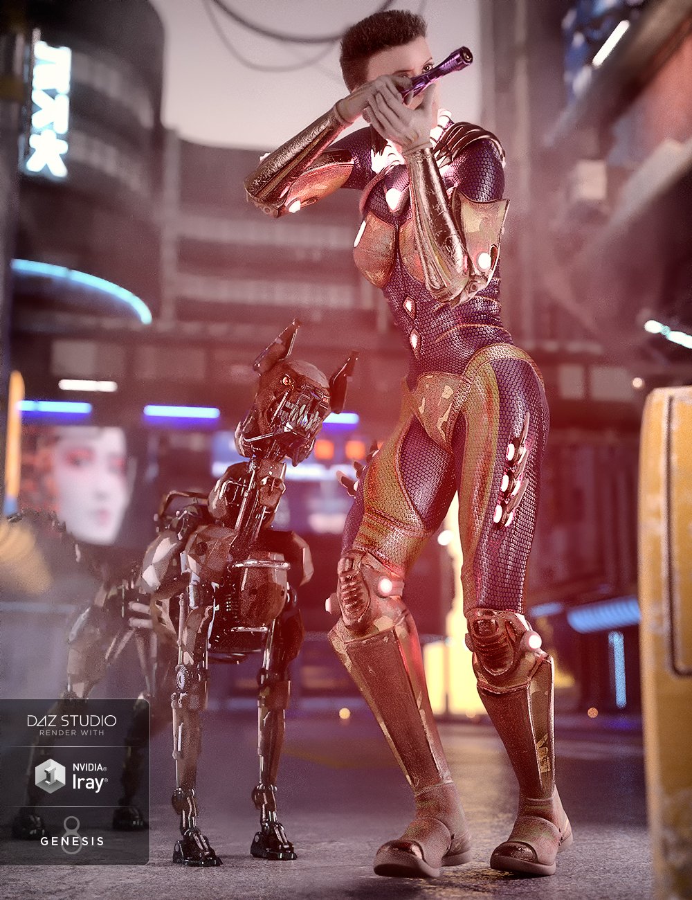 Invasion Outfit Textures by: Moonscape GraphicsSade, 3D Models by Daz 3D