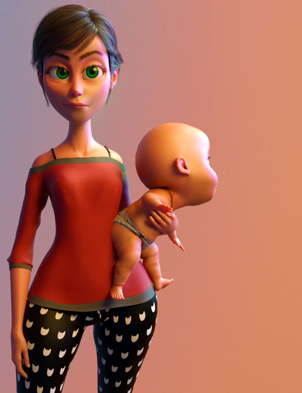 Toon Mom for Genesis 8 Female by: JoeQuick, 3D Models by Daz 3D