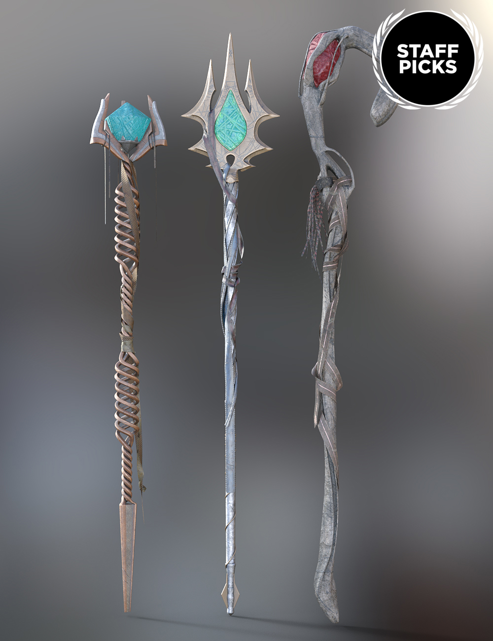 Wizard Weapons by: fjaa3d, 3D Models by Daz 3D