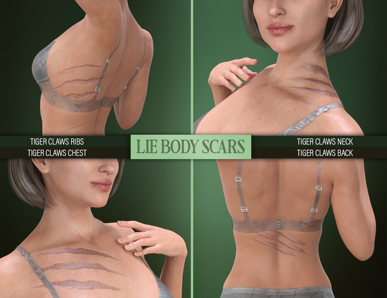LIE Body Scars for Genesis 3 & 8 Female(s) LIE Body Scars for Genesis 3 & 8 Female(s) by: FenixPhoenixEsid, 3D Models by Daz 3D