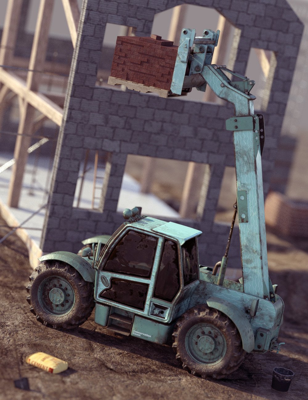 Teleporter Fork Lift Truck Expansion Teleporter Fork Lift Truck Expansion by: ForbiddenWhispers, 3D Models by Daz 3D