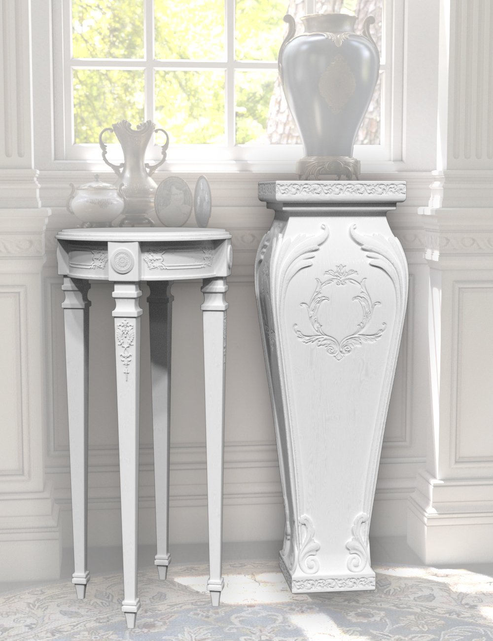 Vintage Stands and Tables Vintage Stands and Tables by: LaurieS, 3D Models by Daz 3D