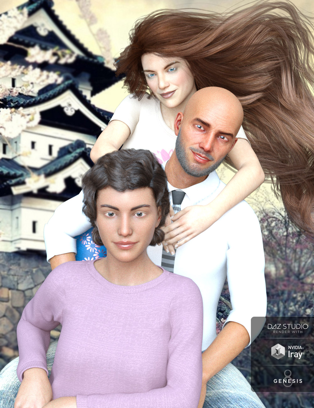 Family Photo Time Poses For Genesis 8 by: Muscleman, 3D Models by Daz 3D