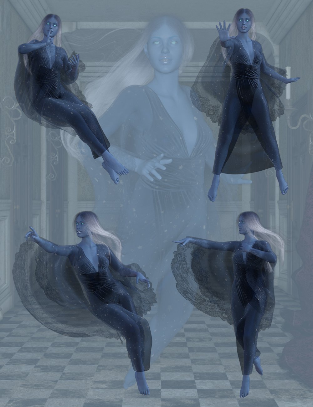 Ghostly Poses for Genesis 8 Female Ghostly Poses for Genesis 8 Female by: Ensary, 3D Models by Daz 3D