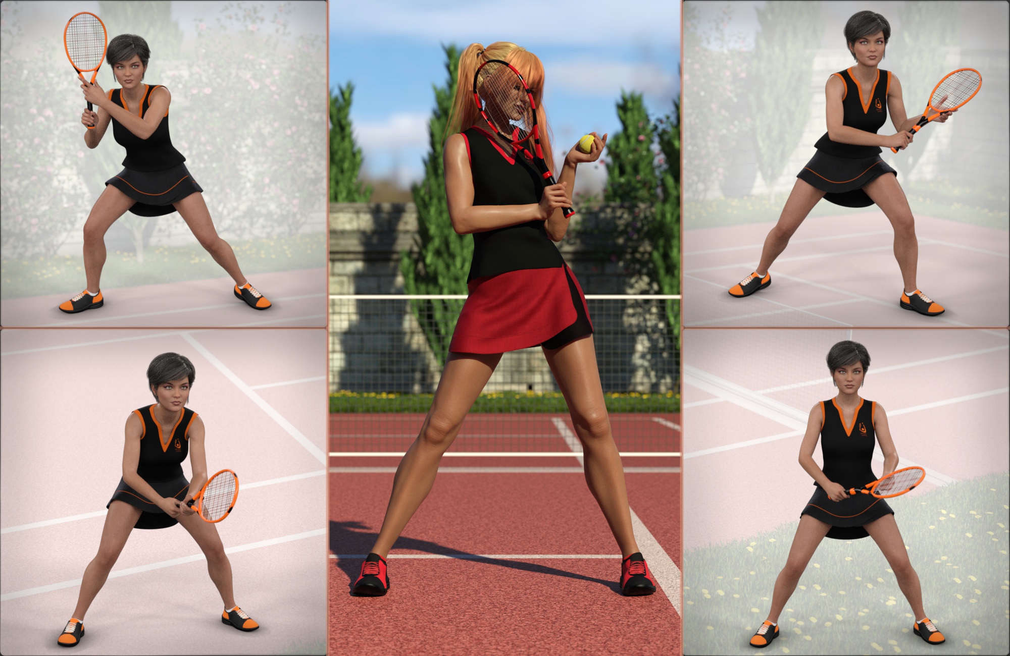 tennis poses zbrush